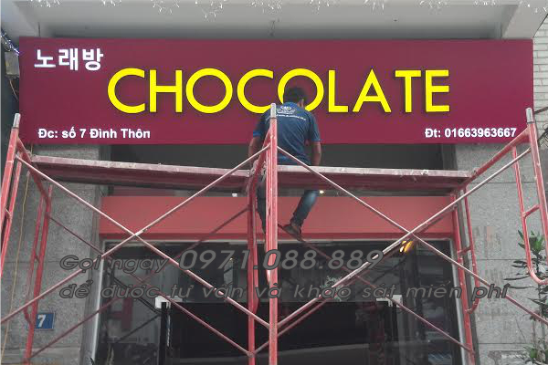 biển quảng cáo cho cửa hàng chocolate tại hà nội